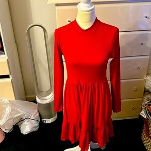 Adorable red knit dress lots of stretch